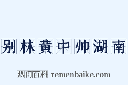 别林黄中帅湖南是什么意思的图片